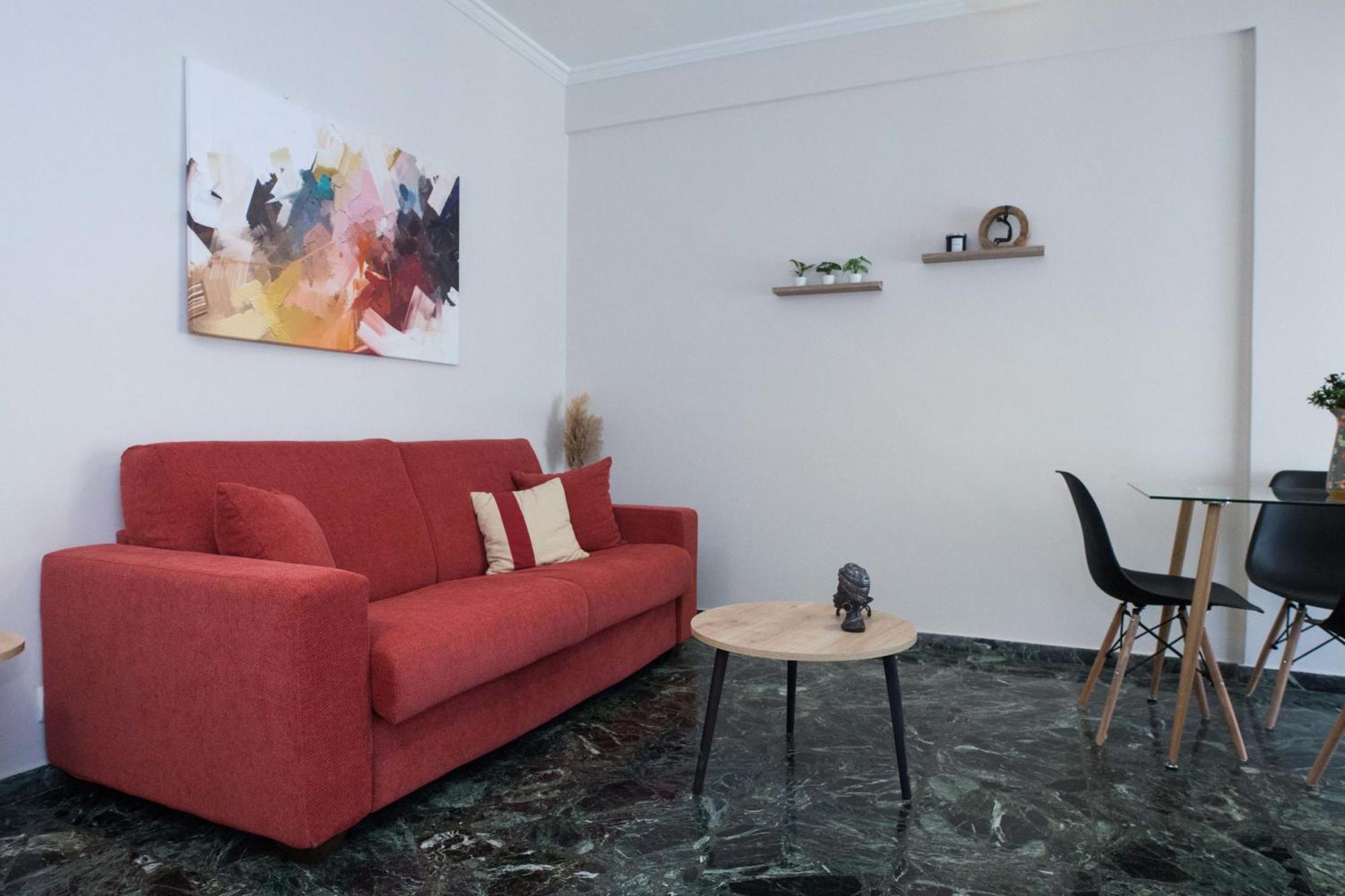 Modern 1 Bd Balcony Apt Near Metro In Kato Patisia Athen Exterior foto