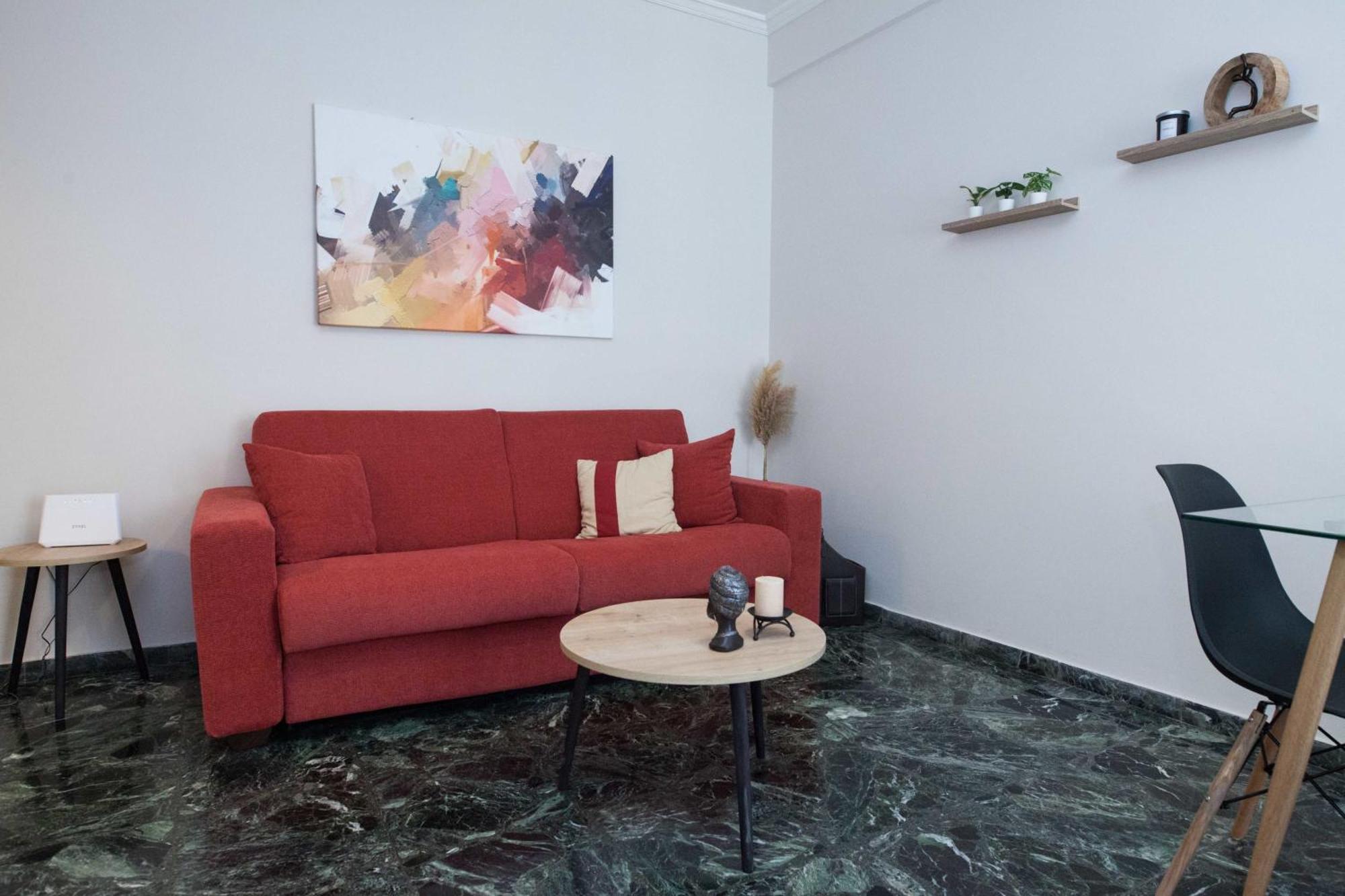Modern 1 Bd Balcony Apt Near Metro In Kato Patisia Athen Exterior foto