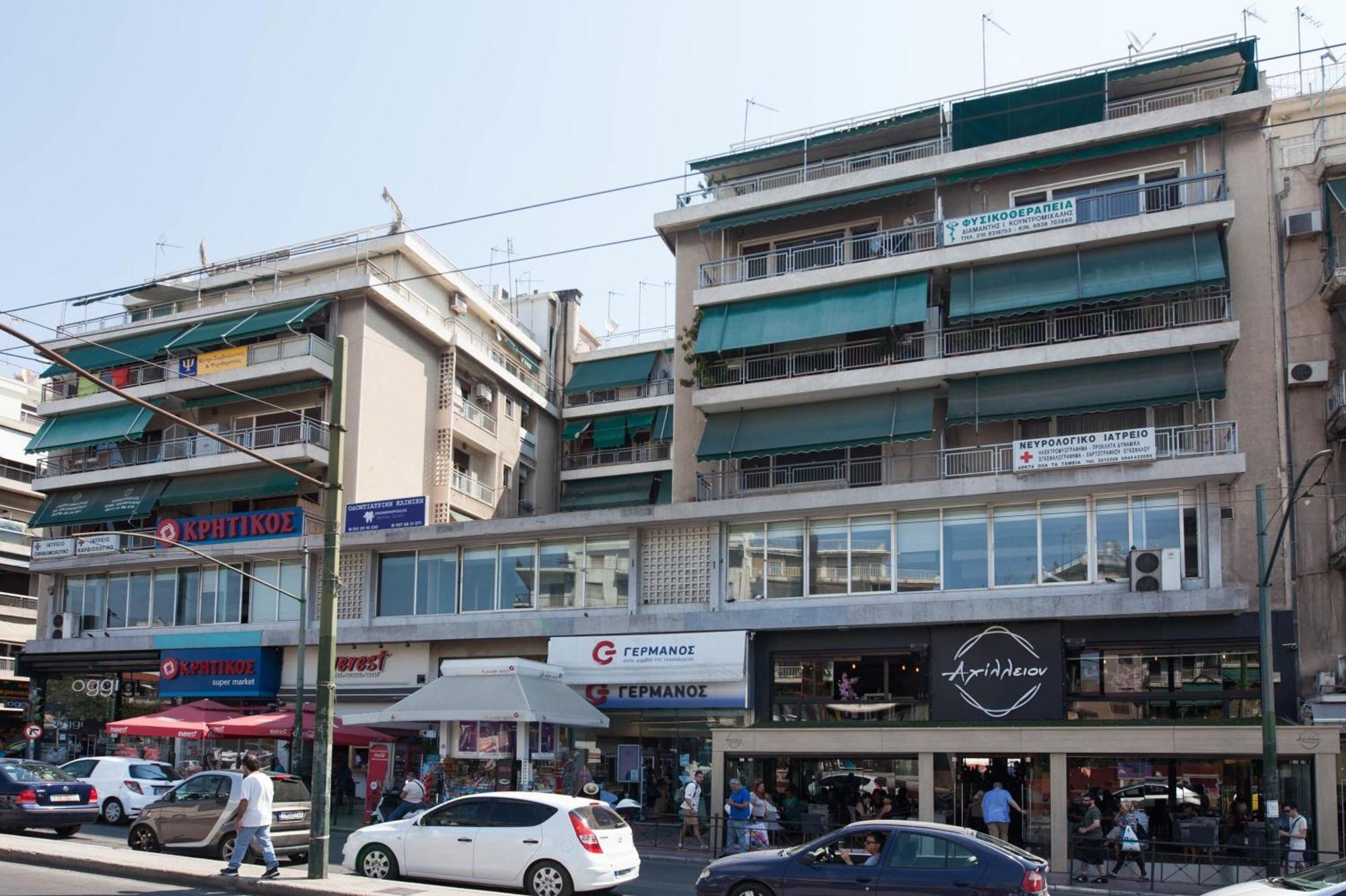 Modern 1 Bd Balcony Apt Near Metro In Kato Patisia Athen Exterior foto